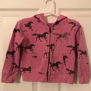 Cowgirl horse zip up jacket with rhinestone horse